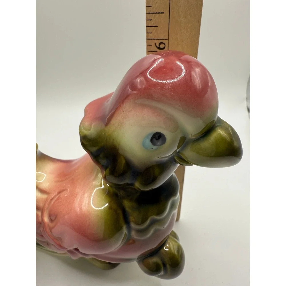 HULL POTTERY - Vintage 60 USA Parrot Flower Cart 1950s Planter - 9.5 x 6 x 4